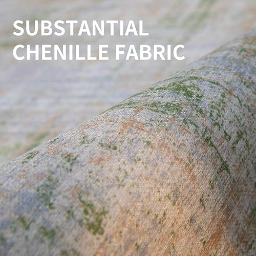 Miniatura 2 de jinchan Alfombra de área de 4 x 6 pulgadas, diseño abstracto, color verde envejecido, multicolor, antideslizante, lavable, alfombra delgada para