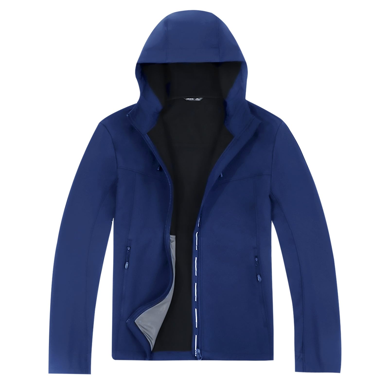 Hommes Veste Chaude Softshell Doublée Polaire Extérieur Imperméable Veste À Capuche Résistante À L’eau Coupe-Vent Décontracté Pour Marche Randonnée Camping