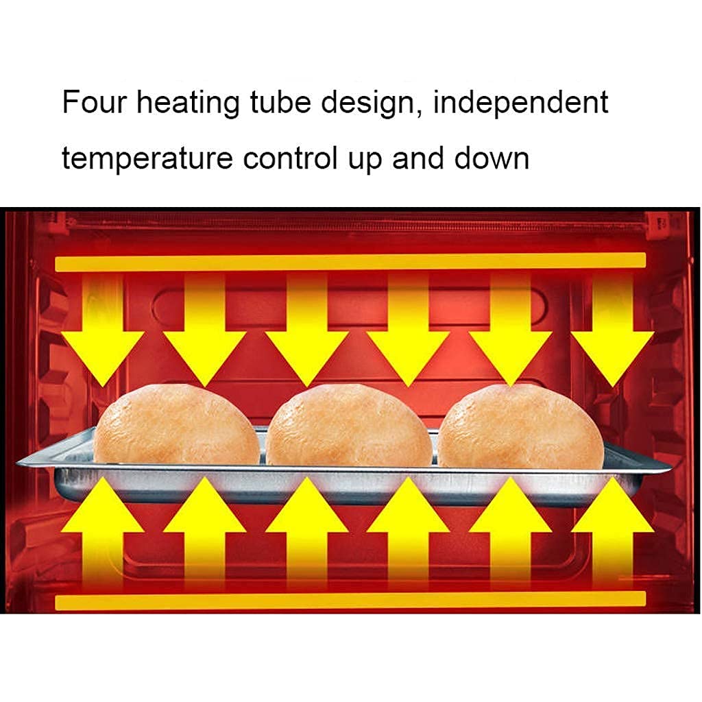 FAXIOAWA Mini Forno da 48 Litri Temperatura Regolabile Posizione di Cottura a Quattro Livelli Cottura Domestica Forno Elettrico Completamente Automatico Multifunzione