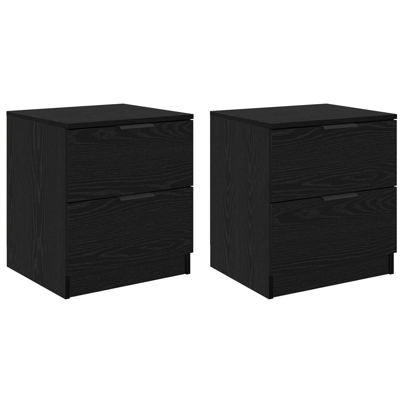 Table de nuit rustique lot de 2 en bois noir pour chambre à coucher chic