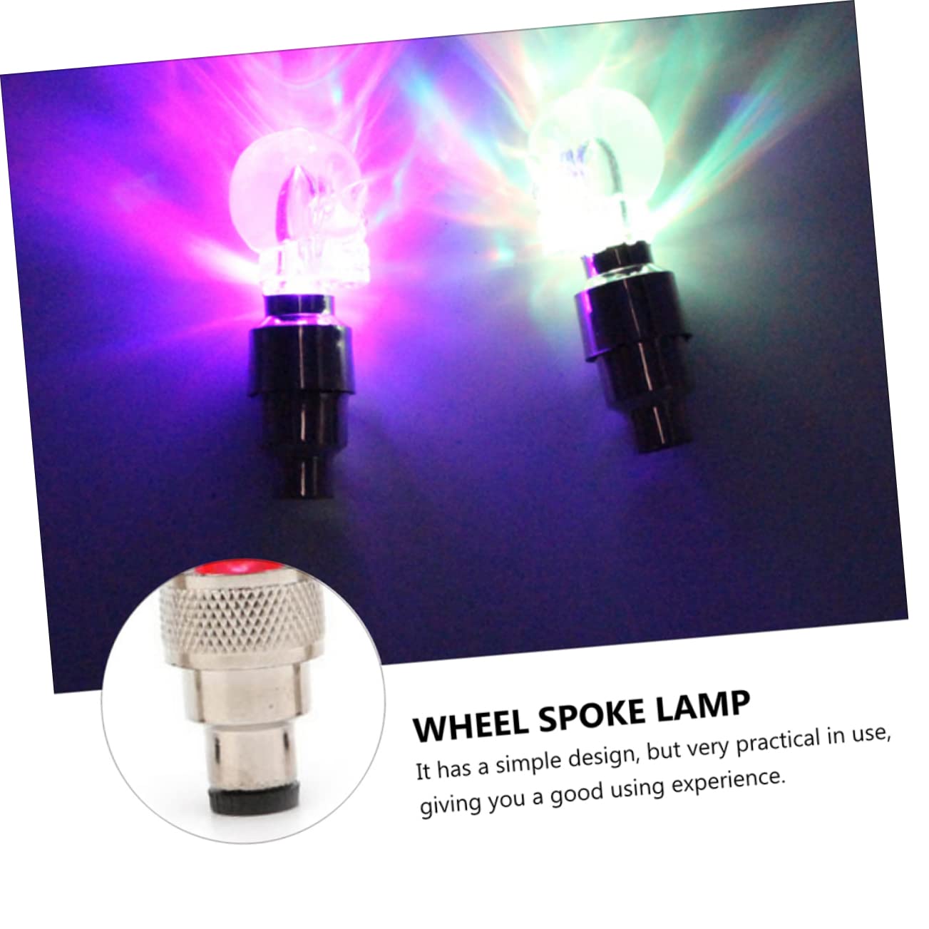 ibasenice 2 Ensembles Éclairage De Valve De Vélo Éclairage De Roue Pneu Lampe À Rayons Éclairage De Roue Éclairage De Vélo De Route Métal 16 pièces * 2