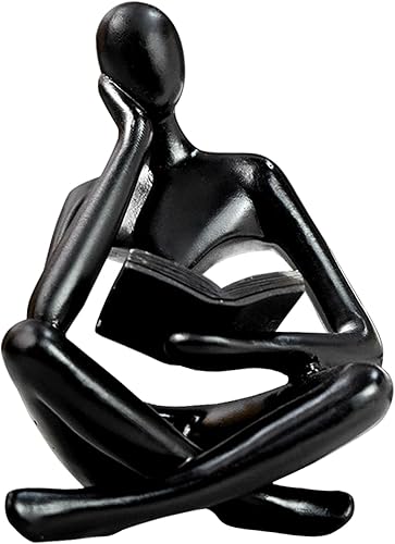 Miniatura 7 de Estatua de Mujer Leyendo, Esculturas de Pensador, Ornamento de Arte Abstracto, Decoración de Figurina Estética Moderna, Adecuada para Hogar Sala de