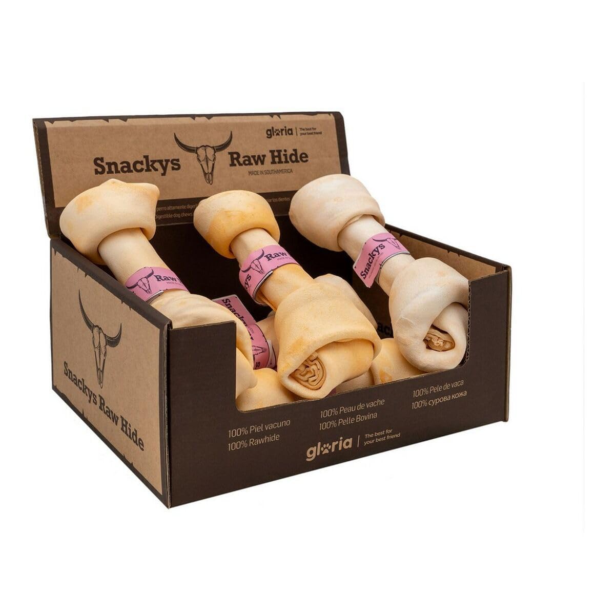 Gloria Snackys Rawhide Masticable Nudos Sabor Mango 150 g