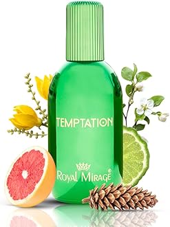 Royal Mirage Temptation Eau de Toilette for Women & Men - Sensual Floral Woody Perfume Spray with Citrus & Cedarwood Notes - 3.4 oz / 100ml
