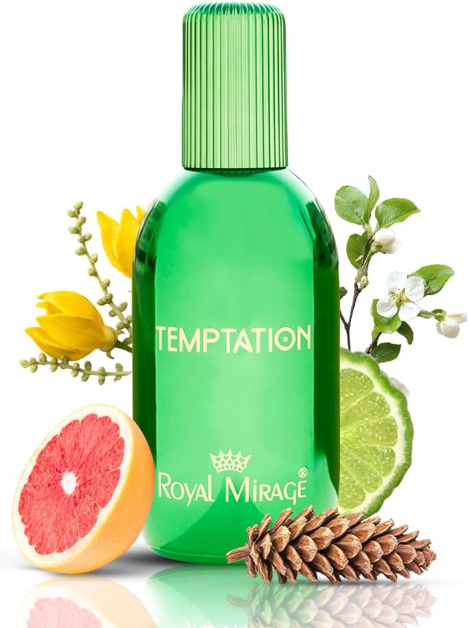 Temptation Eau de Toilette for Women & Men - Sensual Floral Woody Perfume Spray with Citrus & Cedarwood Notes - 3.4 oz / 100ml