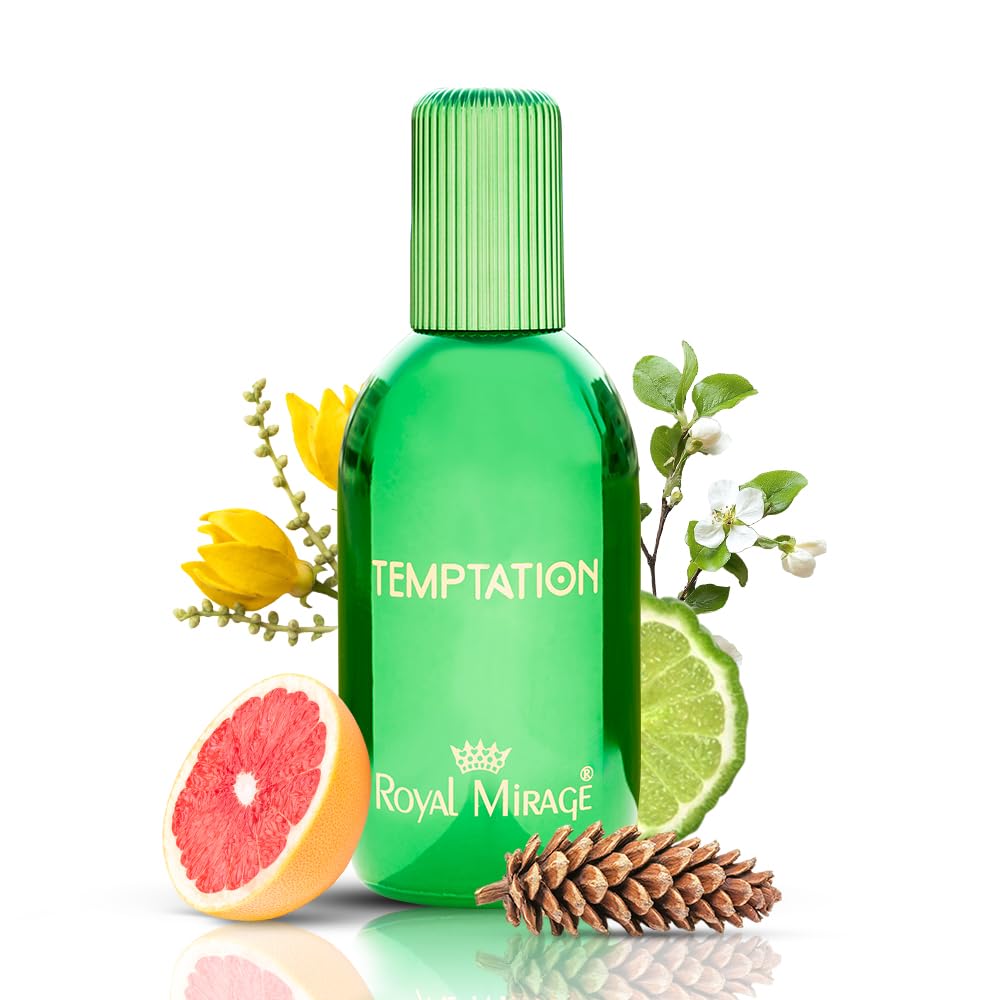 Royal Mirage Temptation Eau de Toilette for Women & Men - Sensual Floral Woody Perfume Spray with Citrus & Cedarwood Notes - 3.4 oz / 100ml