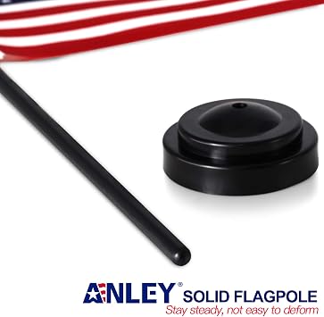 ANLEY American Deluxe Desk Flag Set - 6 x 4 inch Miniature US National Desktop Flag with 12 Solid Pole - Vivid Color and Fade Resistant - Black Base and Spear Top