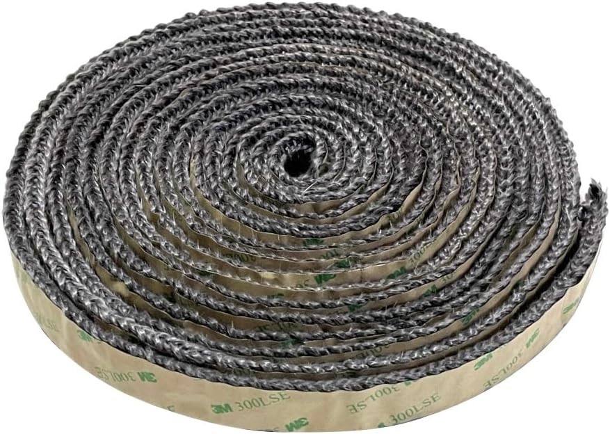Protalwell Self Adhesive Stove Window Glass Gasket Tape, 1" Width 72" Length, Flat Stove Door Glass Gasket, Self Stick Flat Gasket Tape for Stove and Fireplace Window Glass