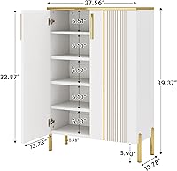 Vista 2 de Tribesigns Shoe Cabinet with Doors, 6-Tier Shoe Storage Cabinet with Adjustable Shelves, Shoes Rack Shoe Storage Organizer for Entryway, Hallway