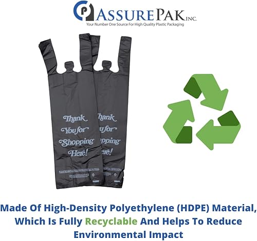 Miniatura 4 de Bolsa de plástico - 'Thank You' Impresión blanca 1 botella Licor Negro Camiseta Bolsa 6"x 4"x 20" 25 mic - 1000 bolsascaja