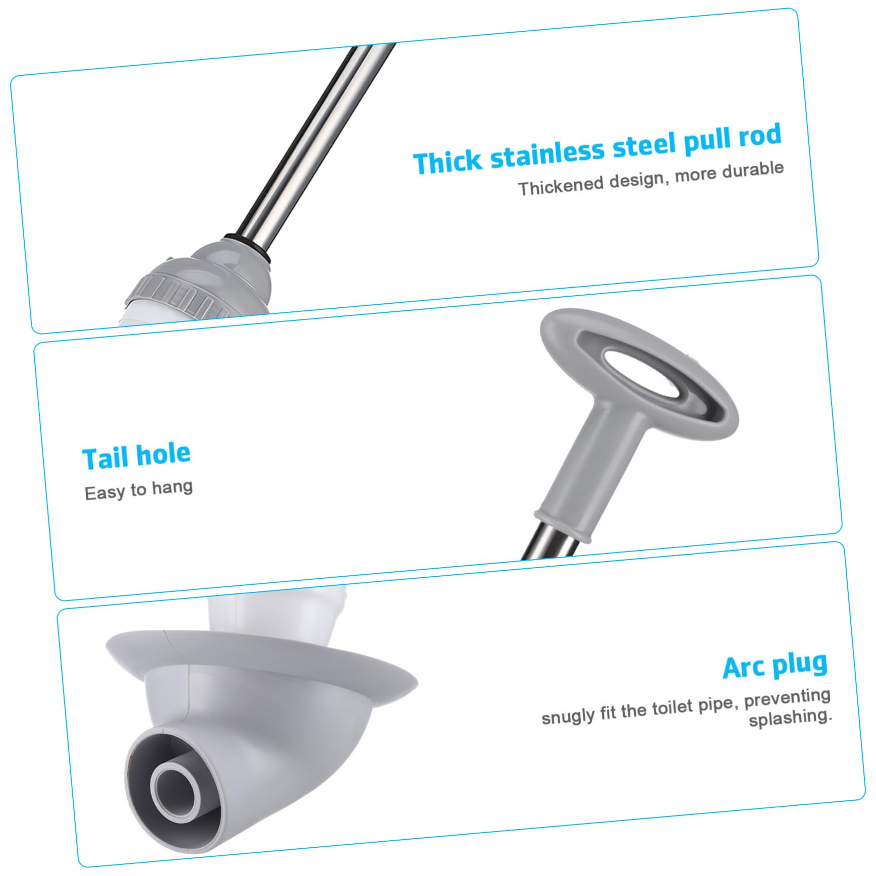 SHINEOFI Stura WC a Pressione per Bagno e Cucina, in Acciaio Inox e Pp, Facile da Usare, Robusto, per Lavandino e Vasca
