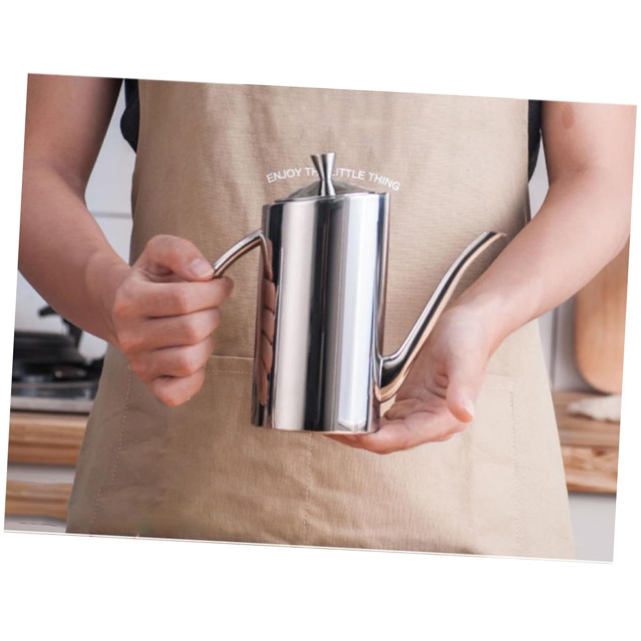 UKCOCO Dispensador de Aceite de Acero Inoxidable Botella Antigoteo con Tapa Control Preciso de Líquidos para Cocina y Restaurante Contenedor Seguro para Vinagre y Salsa