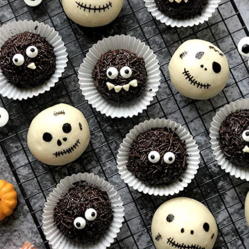 Image of Candy Eyes for Decorating Edible Small Candy Eyes Eyeballs Halloween Sprinkles for Cake Cupcakes Toppers Cookies Baking Decoratings Christmas (7mm Eyes)