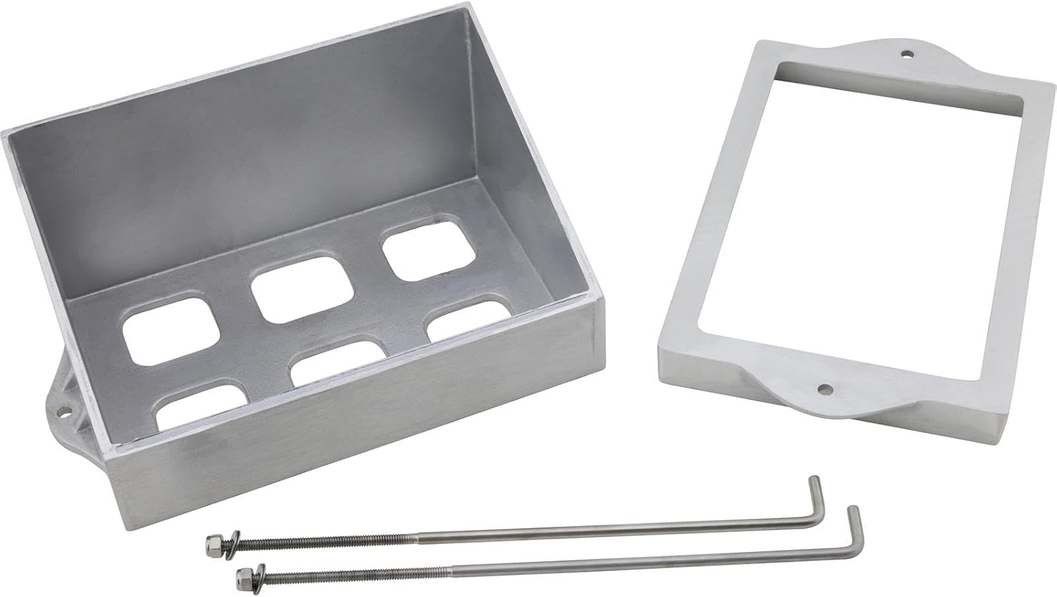 Speedway Motors Plain Cast Aluminum Battery Box Mount Kit Includes Cast Aluminum Box, Mounting Bolts & Hold-Down Plate, Fits Standard 6-3/4″ x 10-1/4″ Batteries
