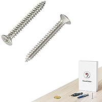 Vista 4 de Tornillos para madera, 120 tornillos Phillips de cabeza plana, tornillo de acero inoxidable 304 con kit de avellanado de madera ajustable (#4 x 1)