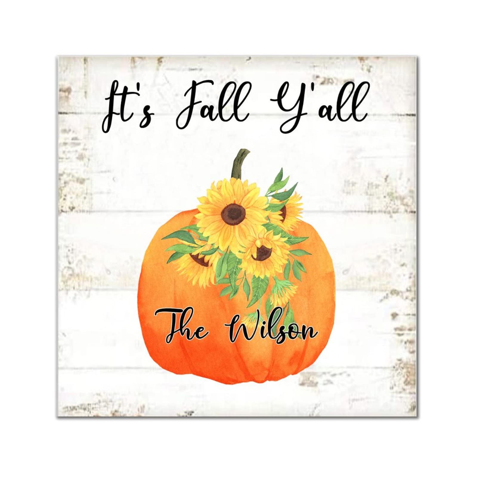 Plaque personnalisée bois It's Fall Y'all déco suspendue entrée maison