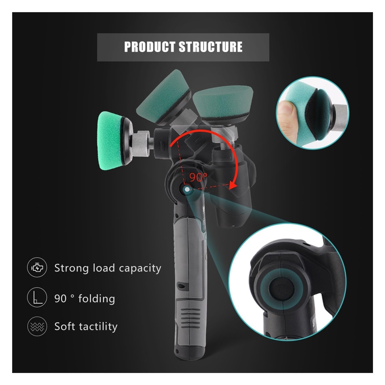 Pulidora Mini Pulidor Inalámbrico For Coche, Máquina Antiarañazos Microportátil De 3,7 V, Rotativo, Doble Acción, Recargable, Detallado Automático Para encerado y pulido de barcos y coches(Set 1)