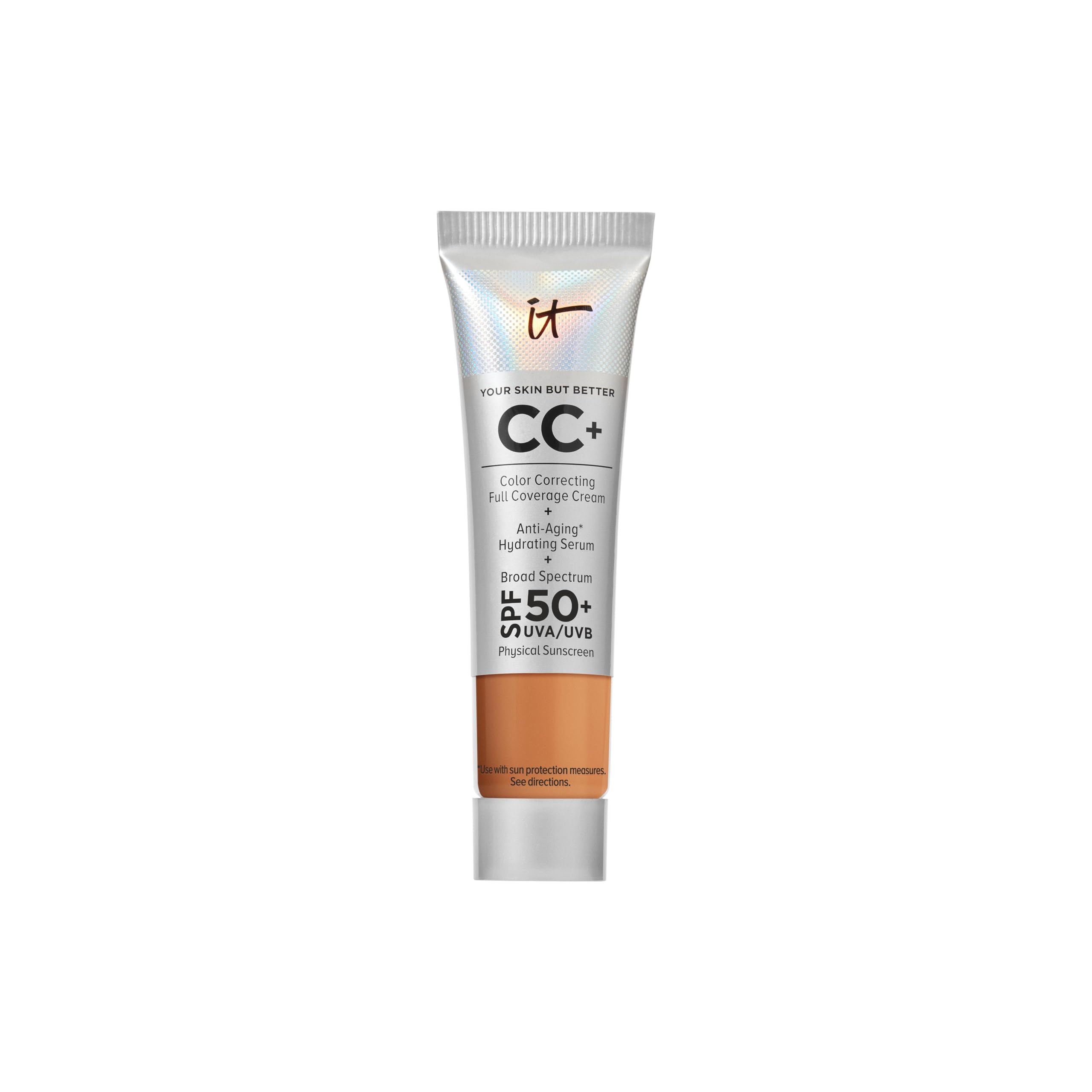 IT Cosmetics Your Skin But Better CC Cream LSF 50+, Hochpigmentierte Mehrzweck-Creme mit LSF 50, Getönte Anti-Aging-Tagescreme, Foundation, Concealer & Pflege in einem