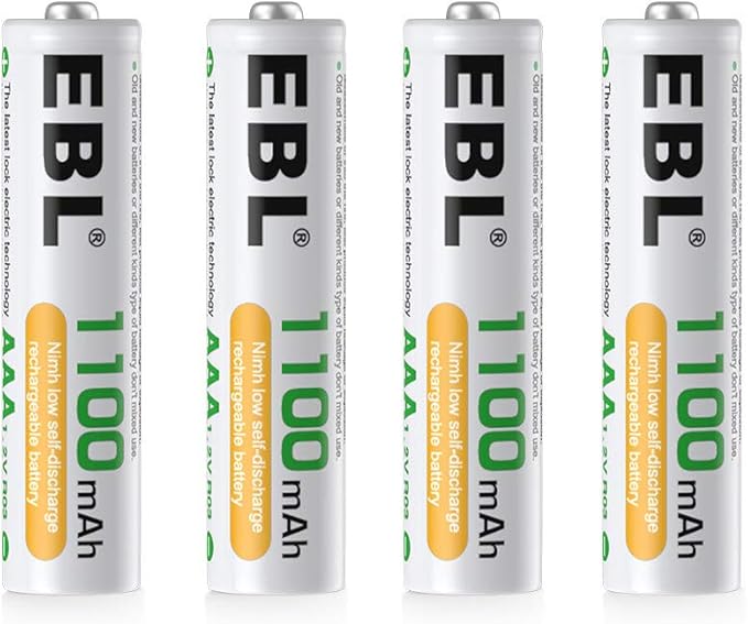 EBL AAA Rechargeable Batteries 1100mAh High Capacity NiMH 1.2V 4 Pack