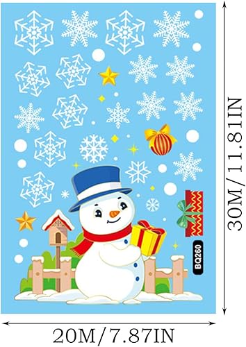 Miniatura 2 de Adhesivos de ventana de Navidad, decoración de Navidad, muñeco de nieve, copo de nieve, decoración de ventana, calcomanía de pared de ventana,