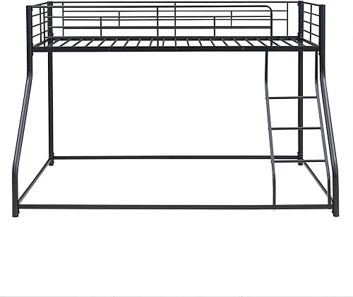 Miniatura 5 de Harper & Bright Designs Litera individual XL sobre Queen para adultos o adolescentes, marco de cama de metal resistente con escalera para niños y