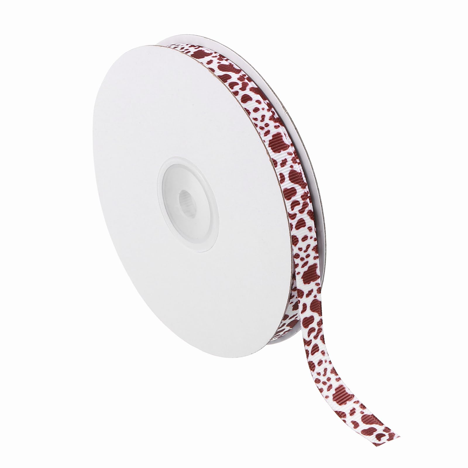 PATIKIL 25 Yards Ribbon for Gift Wrapping 1pcs 10mm(3/8inch) Cow Print Ribbons for Crafts Thin Ribbon for Wedding Decoration Gifts Home Coming-Mum Hat Bow