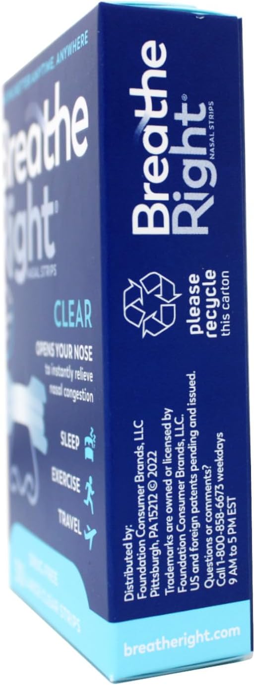 Breathe Right Nasal Strips Clear For Sensitive Skin Large 30 Each (Packs of 6) - Image 4