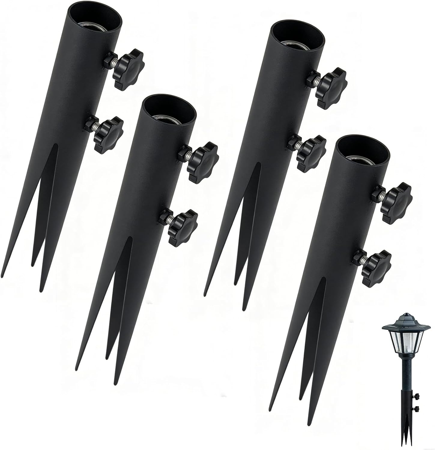 4-Pack Flag Pole Ground Stake,Flagpole Brackets, Compatible with Diameters Ranging from ½“ to 1 ¼”,Suitable for Gardens,,and Outdoor Torch Stand.