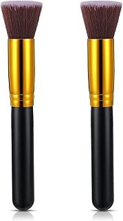 Blulu 2 brochas de maquillaje Kabuki de parte...