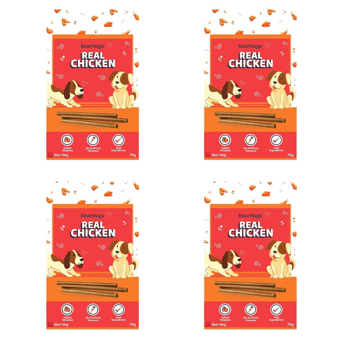 BearHugs Soft & Chewy Sticks with Real Chicken | Chicken Flavour Treat for Dogs & Puppies | All Life Stages (Pack of 2, 140 gm) (B0C4LPWCGQ) Amazon Price History, Amazon Price Tracker