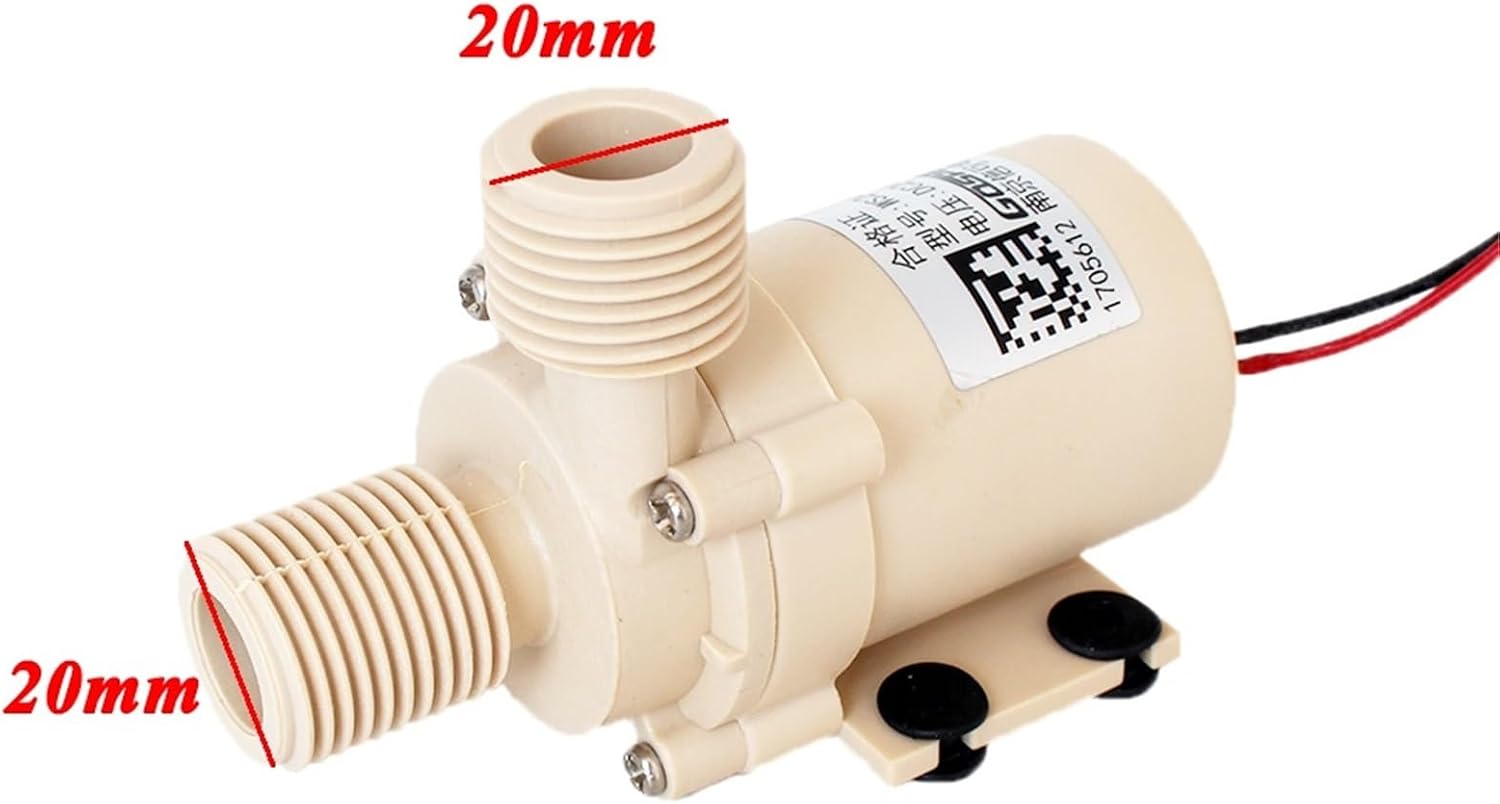 DC 12V 24V (0-110 Degrees) Celsius Water Circulation Pump Food Grade Brushless Submersible Solar Gas Electric Heater Booster(24V 9m 20L per min)