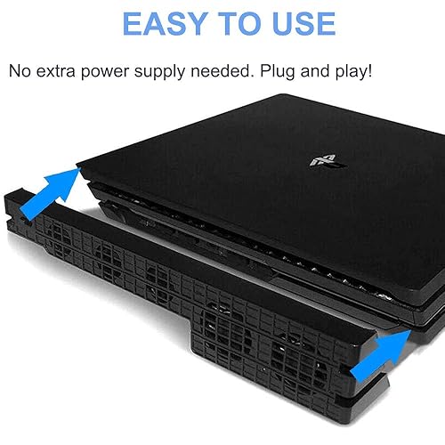 Miniatura 3 de Linkhood Ventilador de refrigeración para PS4 PRO, enfriador externo USB de 5 ventiladores con control de temperatura turbo ventiladores de