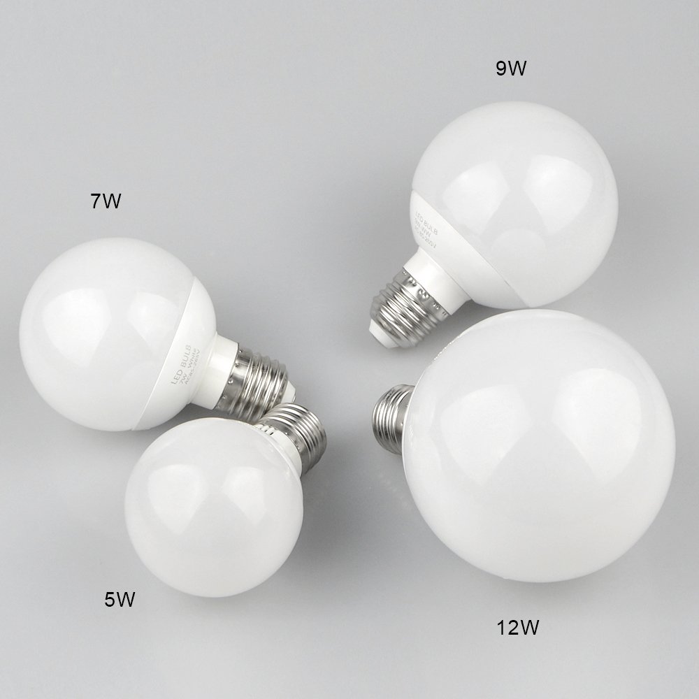 Lot de 4 ampoules LED AC85-265V E27 5W/7W/9W/12W A60/A70/A80/A90 Décoration de Noël for la maison Lampe boule(Bianco,12W)