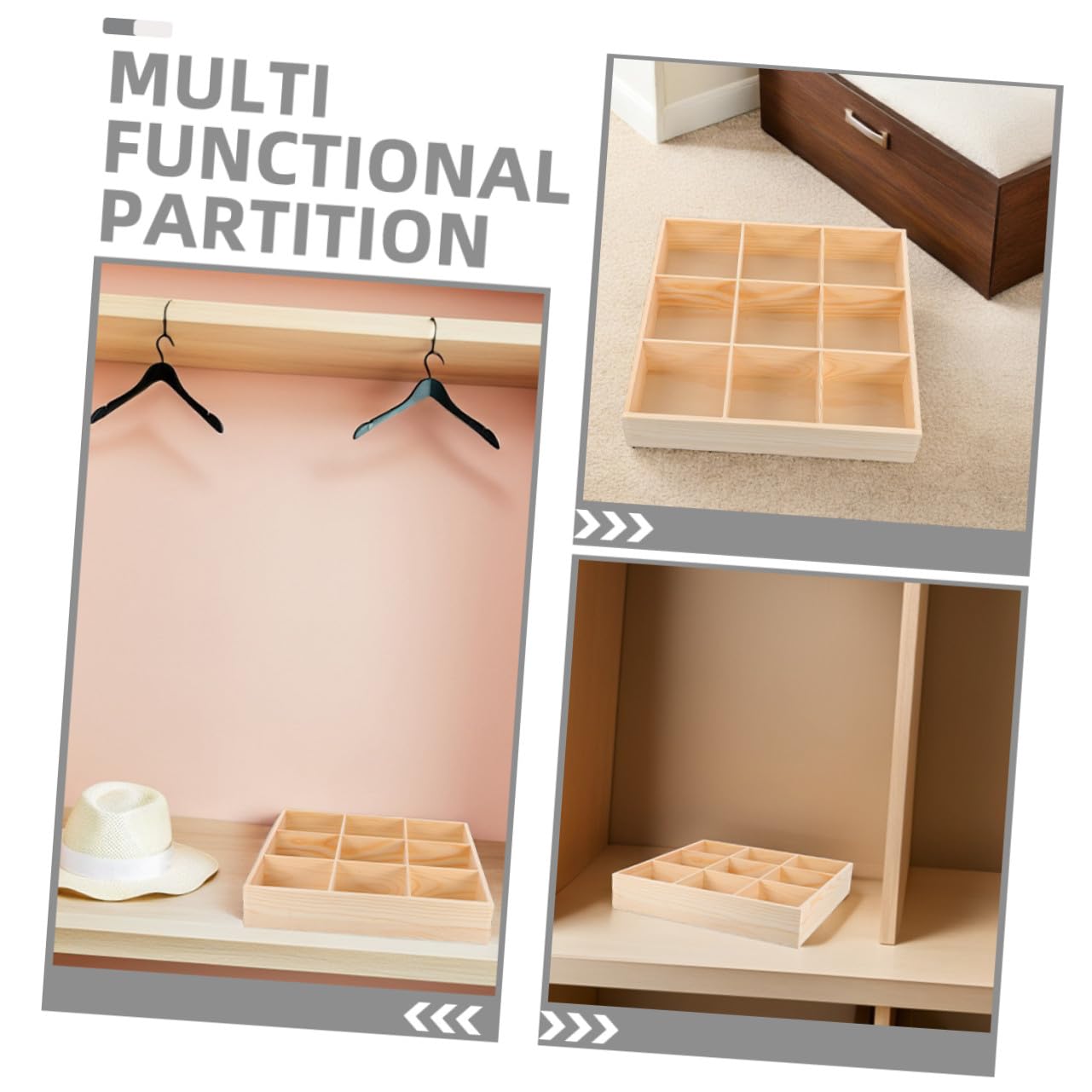 Gadpiparty 2pezzi Organizzatore per Multi-scomparto per Calzini Biancheria Intima e Piccoli Oggetti Portatile per Armadio Cassettiera e Guardaroba