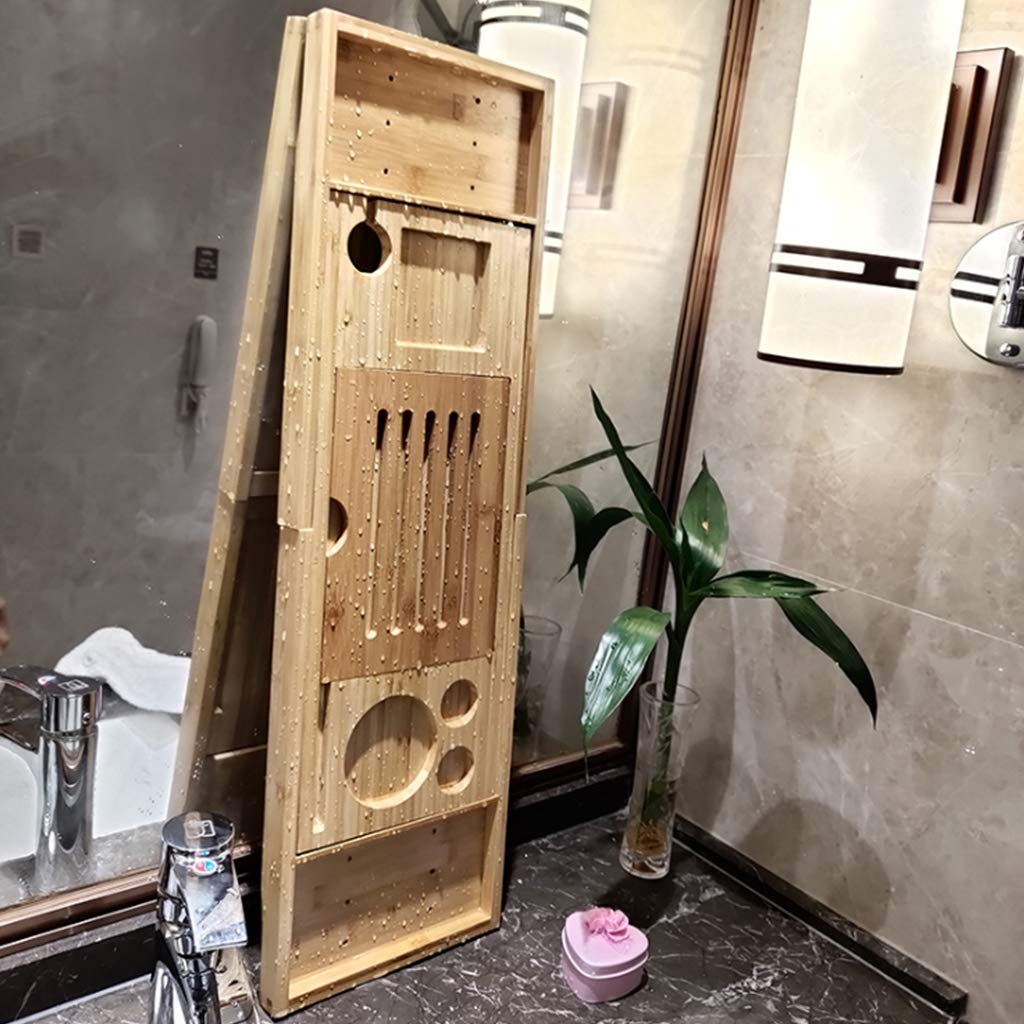 Bandeja de baño Caddy Rack Bandeja de bañera, Caddy de baño de Madera de SPA Ajustable para el hogar con Copa de Vino, Tableta/Libro, Soporte para teléfono Inteligente