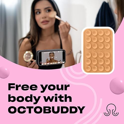 Miniatura 61 de OCTOBUDDY Classic MAX - Funda adhesiva de silicona con succión para teléfono - Manos libres, soporte de agarre fuerte para selfies y videos