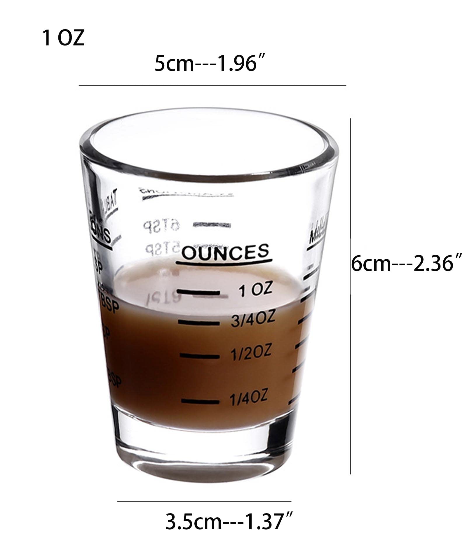 2 Stück Schnapsglas-Messbecher – 30 Ml, Mit Skala Für Teelöffel & Esslöffel, Für Küche & Bar