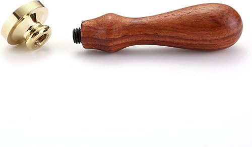 Miniatura 3 de Yoption - Sello de cera con mango de madera vintage, cabeza de latón extraíble, sello clásico de cera, ideal para adornar sobres, invitaciones,
