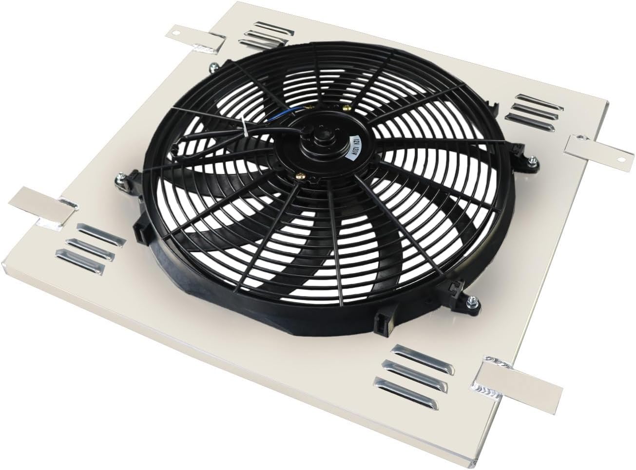 Aluminum Radiator Shroud Fan For 2007-2017 08 12 Jeep Wrangler JK 3.6L 3.8L V6 CU2957 Automotive Replacement Shroud Fan Relay kit 2008 2009 2010 2011 2012 2013 2014 2015 2016