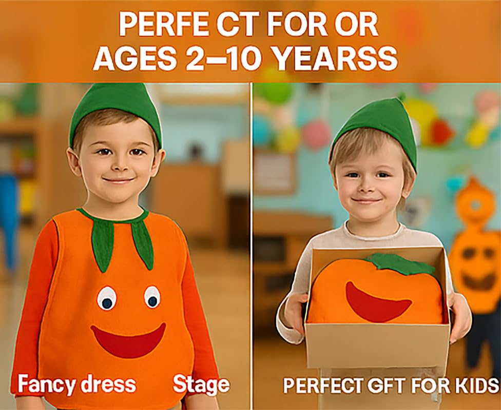 Image of FancyDressWale Fruit & Vegetable Fancy Dress Costume for Kids | Free Size 2-10 Years | School Fancy Dress, Stage Shows, Theme Parties