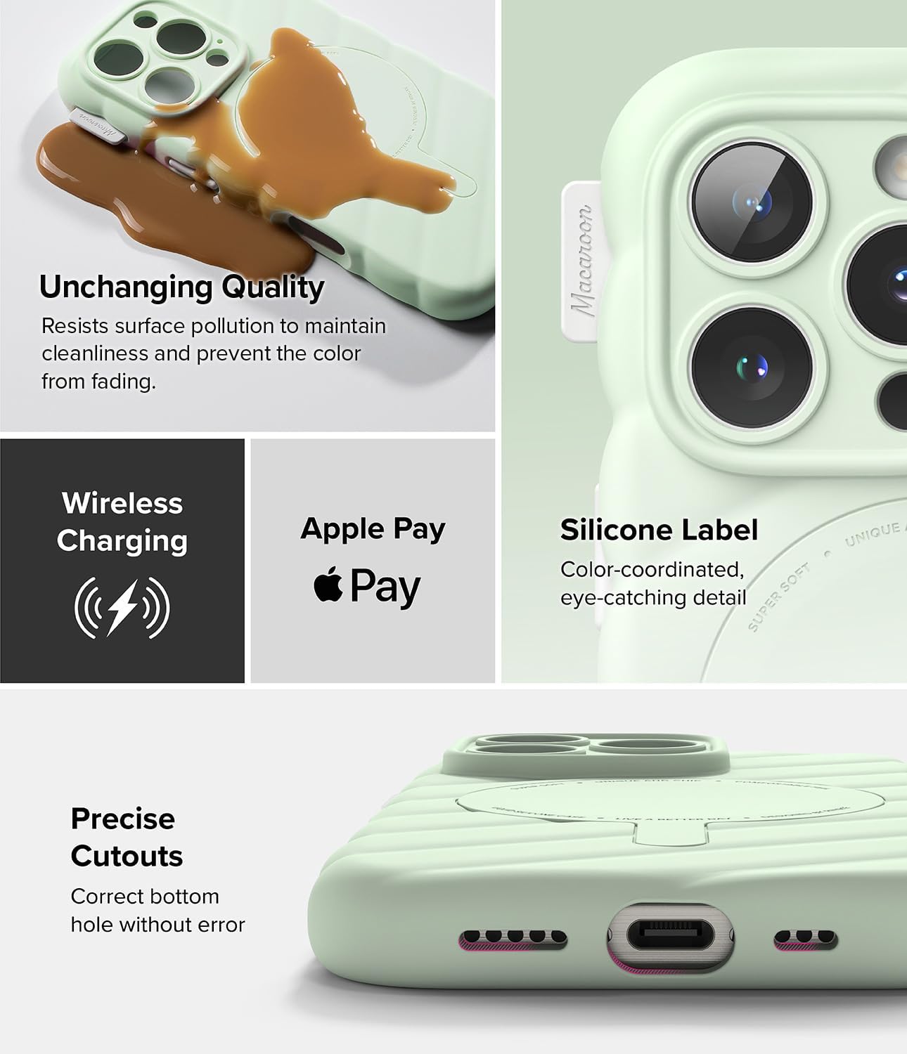 Ringke Macaron Silicone Magnetic [Compatible with MagSafe] Designed for iPhone 16 Pro Case, Soft Durable Liquid Silicone Shockproof Cover with Anti-Scratch Microfiber Lining - Mint
