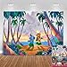 Cartoon Lilo and Stitch Summer Beach Photo Background 7x5ft Polyester Tropical Luau Hawaiian Children Birthday Party Banner Photography Backdrop Baby Shower Photo Booths Cake Smash Supplies