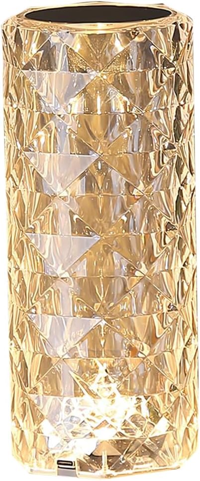 Baytion Crystal Table Lamp, RGB Rose Diamond Touch Light 16 Colors With USB and Remote Control, Led Diamond Lamp Night Lamp for Bedroom and Party（Warm）