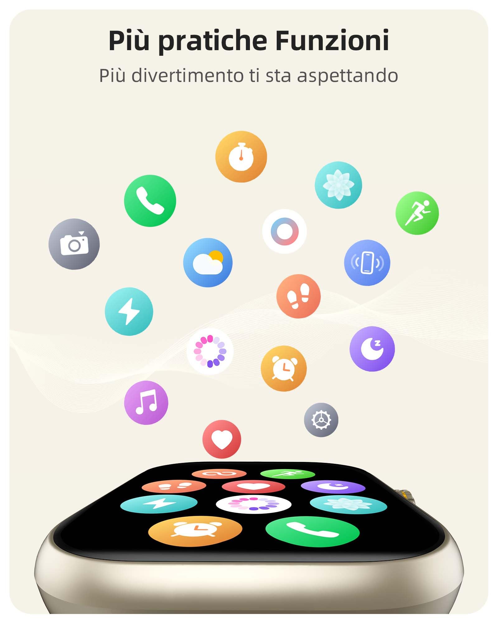 Parsonver Smartwatch Uomo Donna con GPS Integrato, Chiamate Bluetooth | Orologio Impermeabile 30M per Nuoto, Fitness Tracker con Frequenza Cardiaca, Sonno, Compatibile Android iOS, Argento Stellare