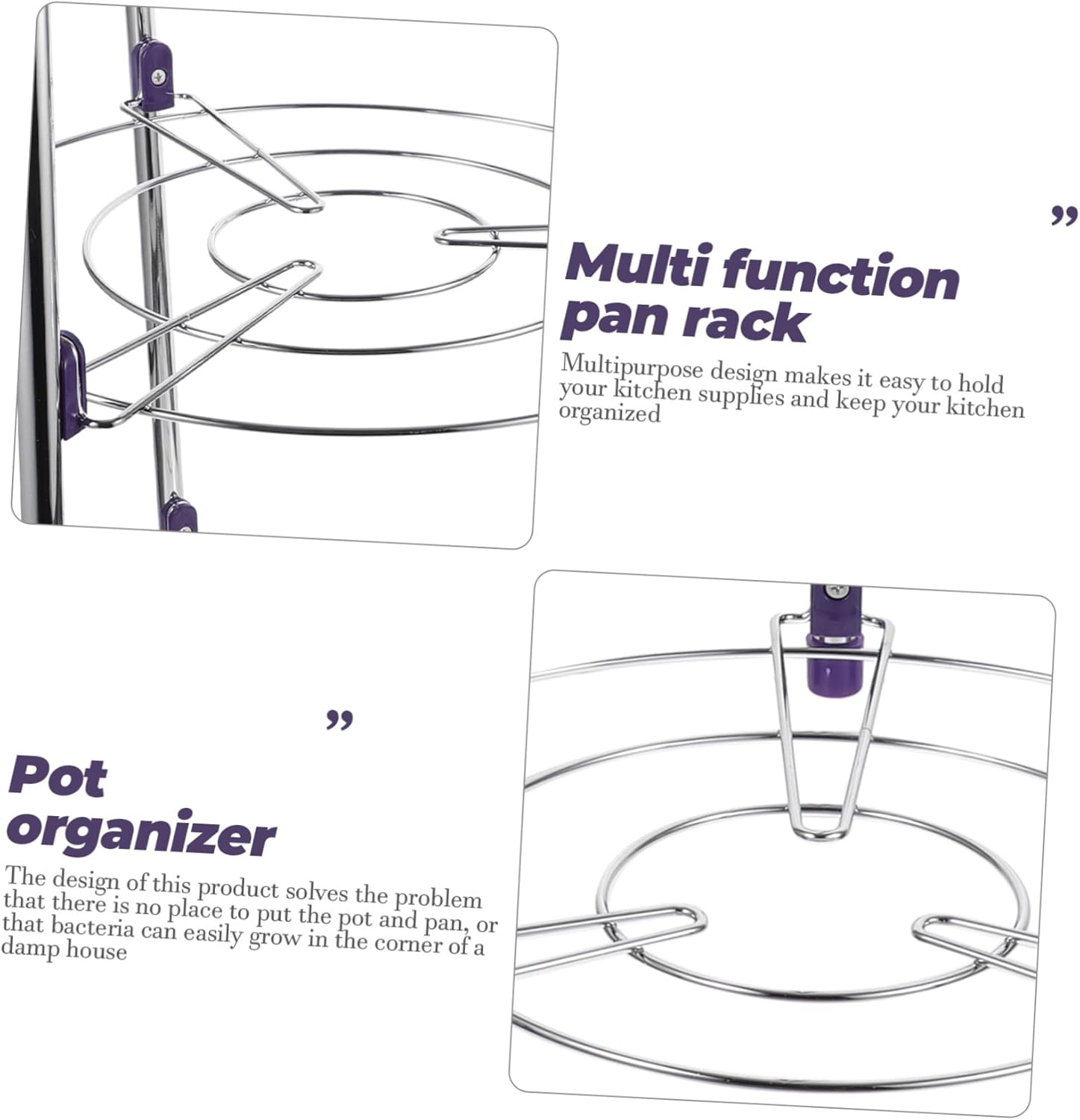 Stainless Steel Pot Rack Pot Organizer Kitchen Pan Rack Space-saving Home Supply