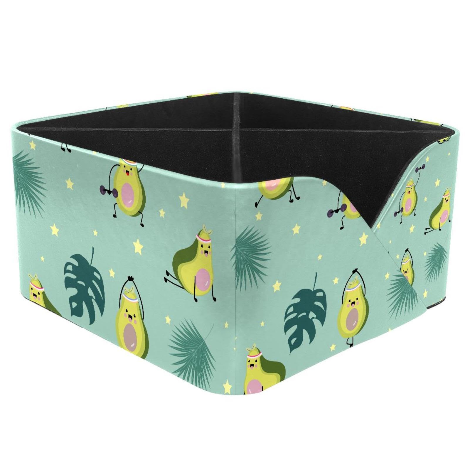 KengjuTesu Green Avocado Exercise Desktop Organizer Pen Holder, Rectangular Pencil Cup for Office, Study and Makeup Stations