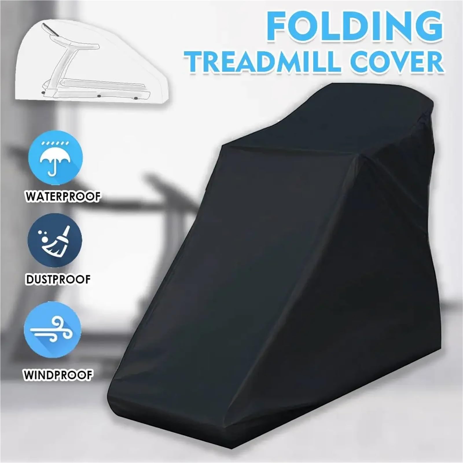 Housse de tapis de course pour intérieur et extérieur, course à pied, jogging, machine, imperméable, anti-poussière, protection solaire, protection UV, sac de rangement
