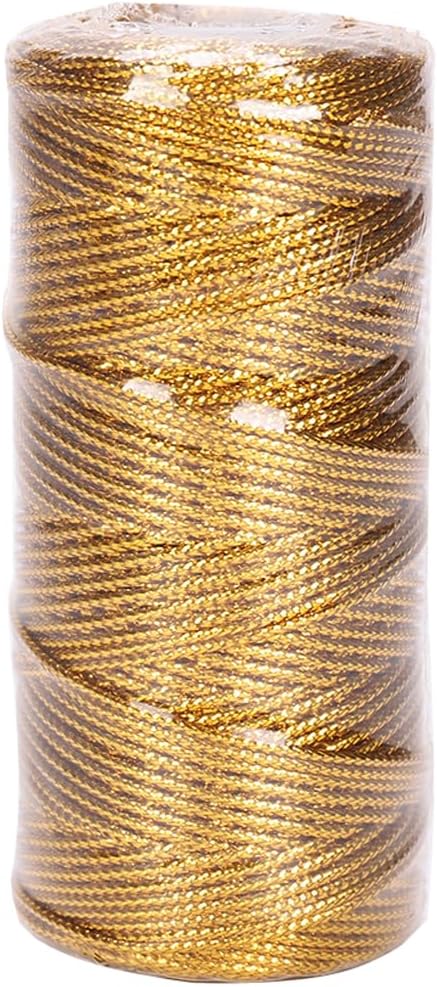 1.5mm 100M Gold Silver Macrame Cord Rope String Twine Ribbon Bows Crafts DIY Gift Wrap Sewing Twisted Thread Home Textile Decor