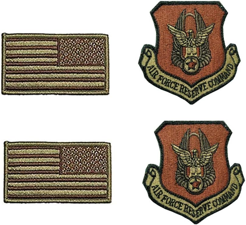 US Air Force Reserve Command OCP Spice Brown Patch and Flag Bundle USAF