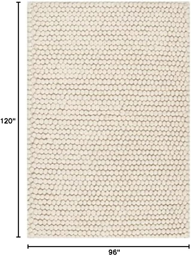 SAFAVIEH Area Rug 8x10 - Natura Collection - Large - Beige, Handmade Wool Blend, Textured Design, Ideal for Living Room, Bedroom, Dining Space (NAT620B)